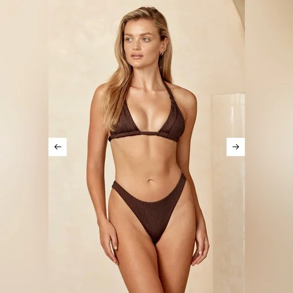 Monday Swimwear Morocco Top in Expresso Rib Size V - Picture 3 of 8